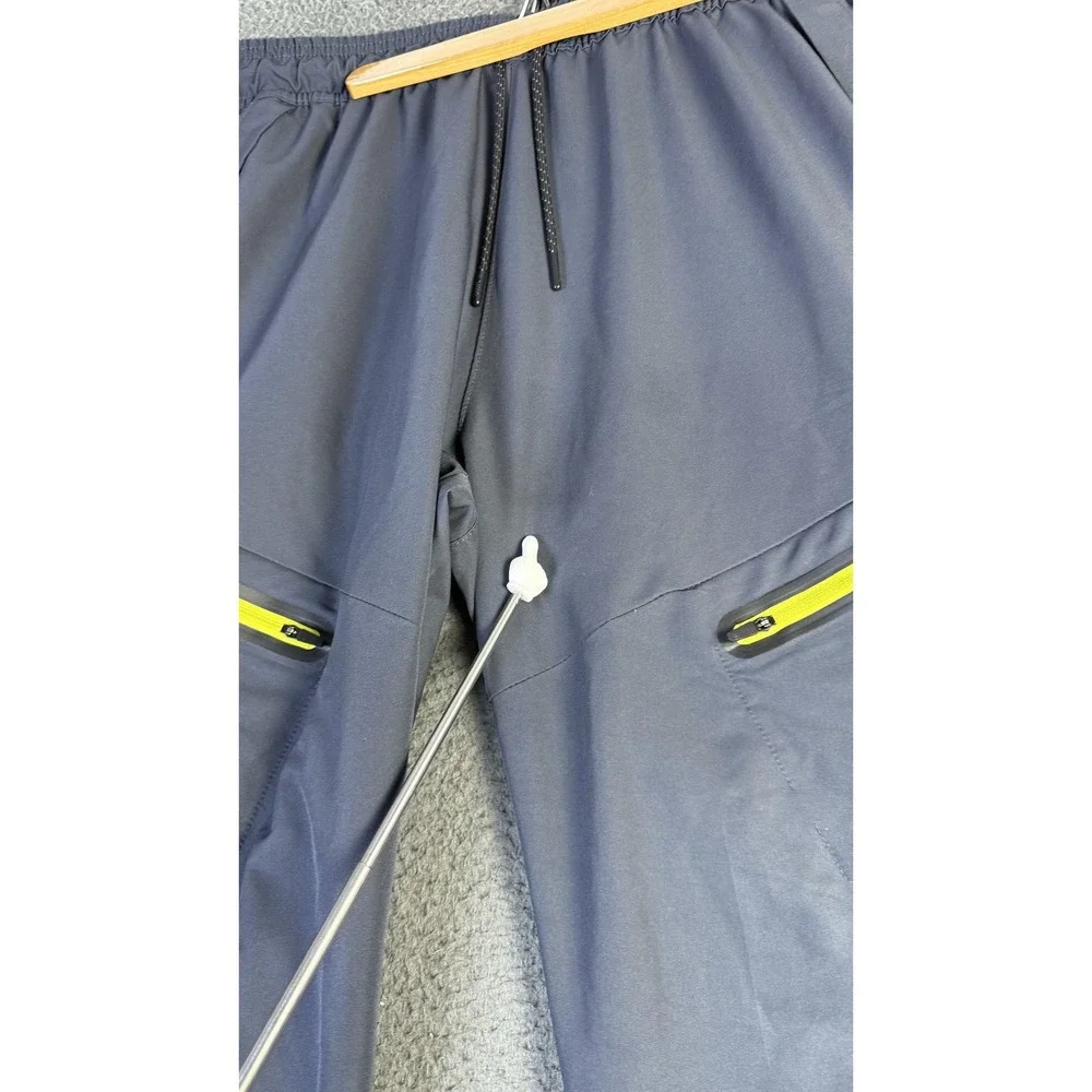 Reebok Pants Mens Medium Gray Joggers Zip Pockets Elastic Cuffs Athletic Running
